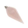 7xNatural Gemstones Hexagonal Pointed Pendant Pink Quartz