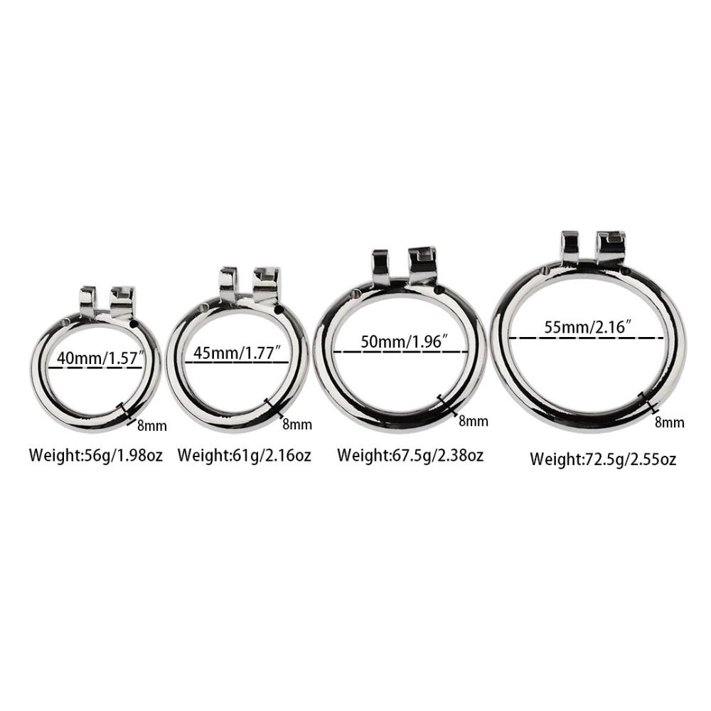 Men Short CB Lock Penis Cage Cock Lock Stainless Steel Chastity Lock Sex Toy Femdom BDSM Slave Cock Ring Ball Stretcher