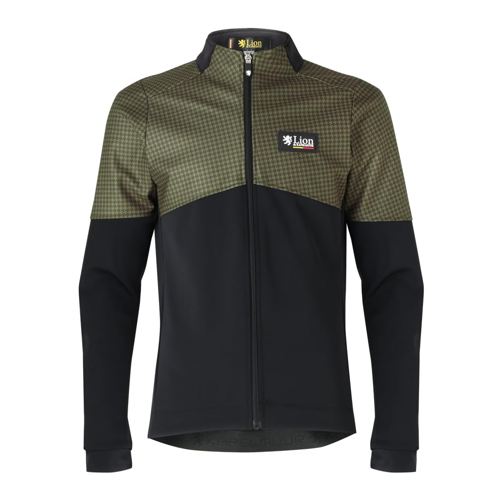 Lion De Kapelmuur Windproof Houndstooth Olive and Black Jacket, Pattern,