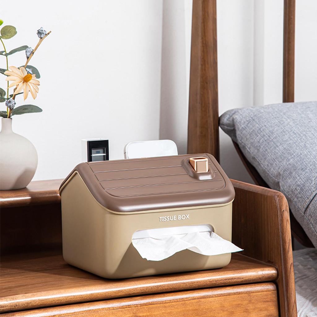 House Shaped Tissue Box Cover Paper Container Case with Nonslip Bottom Modern Durable Sheet