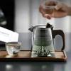 Teapot Glass with Infuser Heated Resistant Container Flower Tea Herbal Pot Mug Clear Kettle Square Filter Glass Tea Pot Teaware