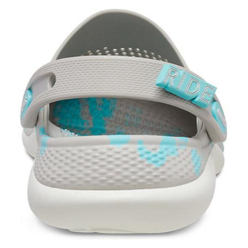Crocs LiteRide Lightning Shoes Marbled Crocs Beach Sandals Hole Shoes Unisex Pearl White