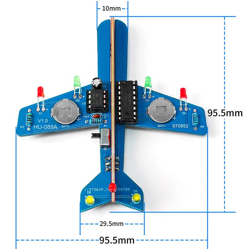 1/2/3Set LED Flow Light Flugzeugmodellbausatz DIY Elektronik Wissenschaft Bausatz DIY Elektronisches Lötset Schulbedarf