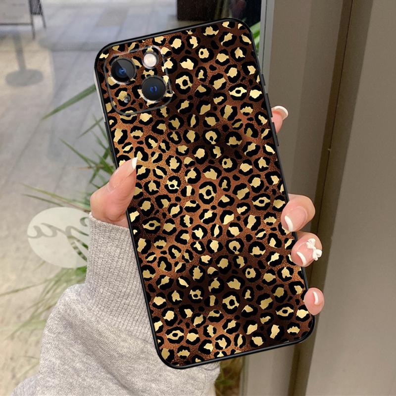 Luxury Leopard Case For iPhone 17 Air 16 15 14 13 11 12 Pro Max Plus 12 13 Mini 16e 17 Pro Max Back Cover