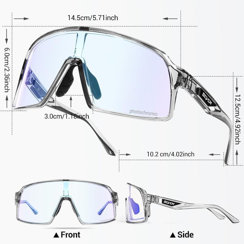SCVCN Photochrome Radsportbrille Sportsonnenbrille für Herren MTB Fahrrad Brillen für Damen Mode Schutzbrille Schlittschuhbrille