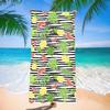 Tropical Pineapple Striped Beach Towel Quick Dry Polyester Bath Towel Summer Swim Pool Travel Vacation Outdoor Blanket