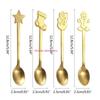 4Pieces Ice Cream Spoons Stirring SpoonS Christmas Themed Stainless Steel Material Coffee Spoons Dessert Spoons 4 Colors HX6C