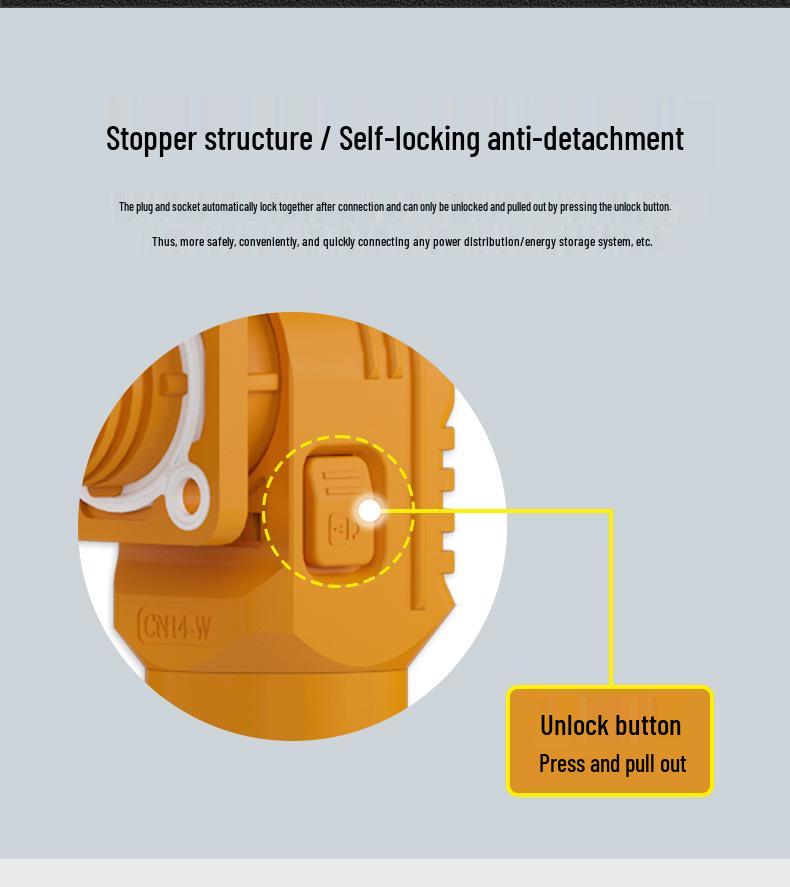 Single-core Energy Storage Connector: 400A/450A/500A, High Voltage, High Power, Waterproof