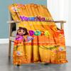Dora Explorer Customize Your Name Blanket Multi-purpose Personalized Blanket Comfortable Perfect for Nap Picnics Couch Bed Four Seasons Universal