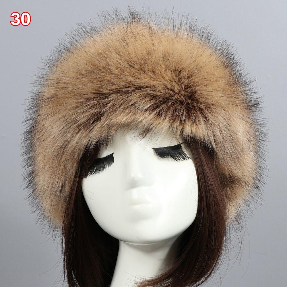 Fashion Winter Earwarmer Thick Fluffy Women Russian Cap Headband Hat Faux Fur