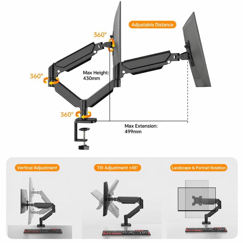 Flexible Monitor Cantilever Bracket Lifts Display Steadily Ergonomic Lifting Eases Cervical Strain Sturdy Metal Frame Optimize