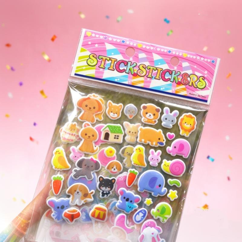 Non Toxic 3D Puffy Cartoon Stickers With Cute Animal Food Patterns Perfect For Kids Diy Crafts Scrapbooking Diary Decor