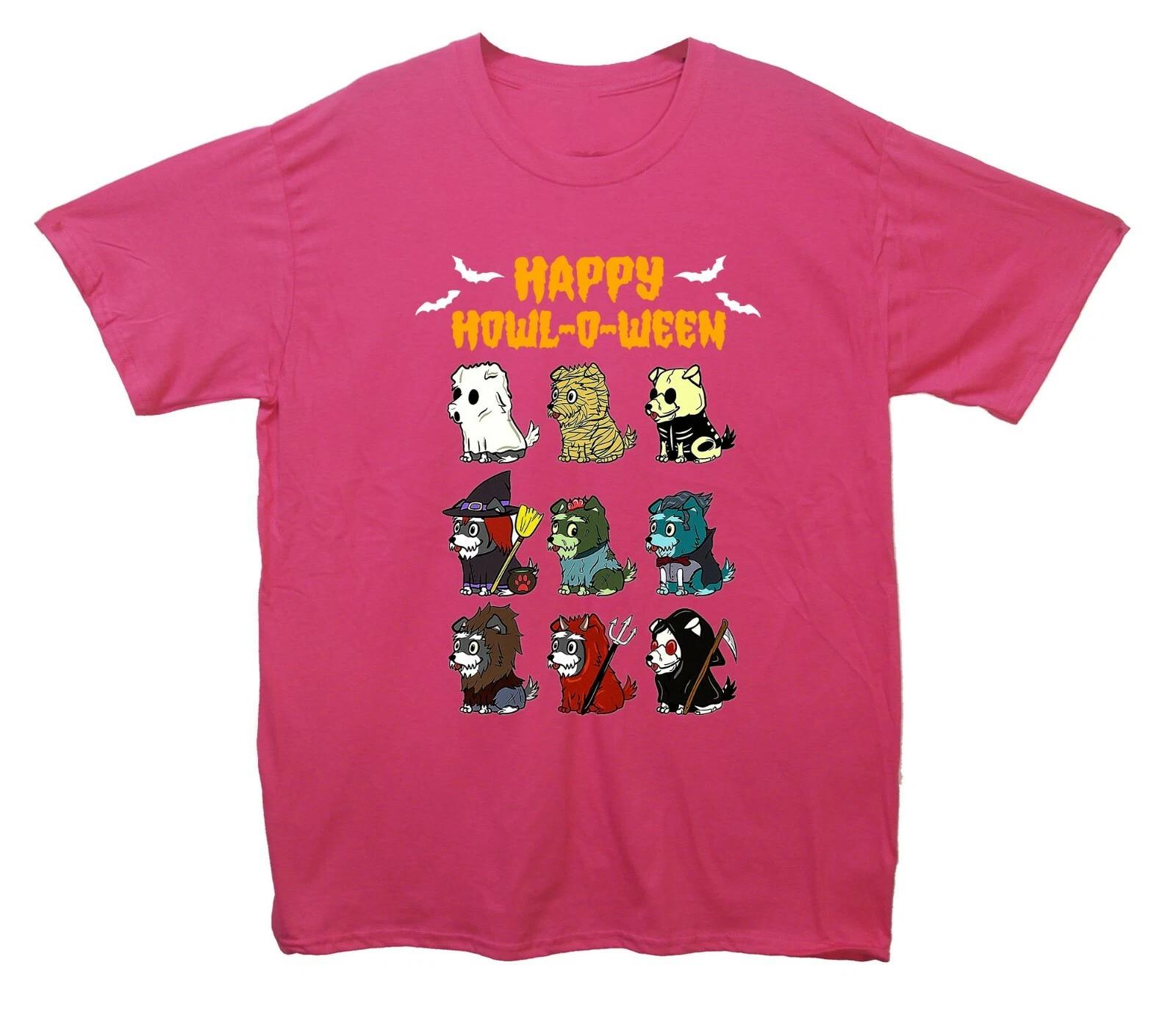 Happy Howl-O-Ween Dog Printed T-Shirt L