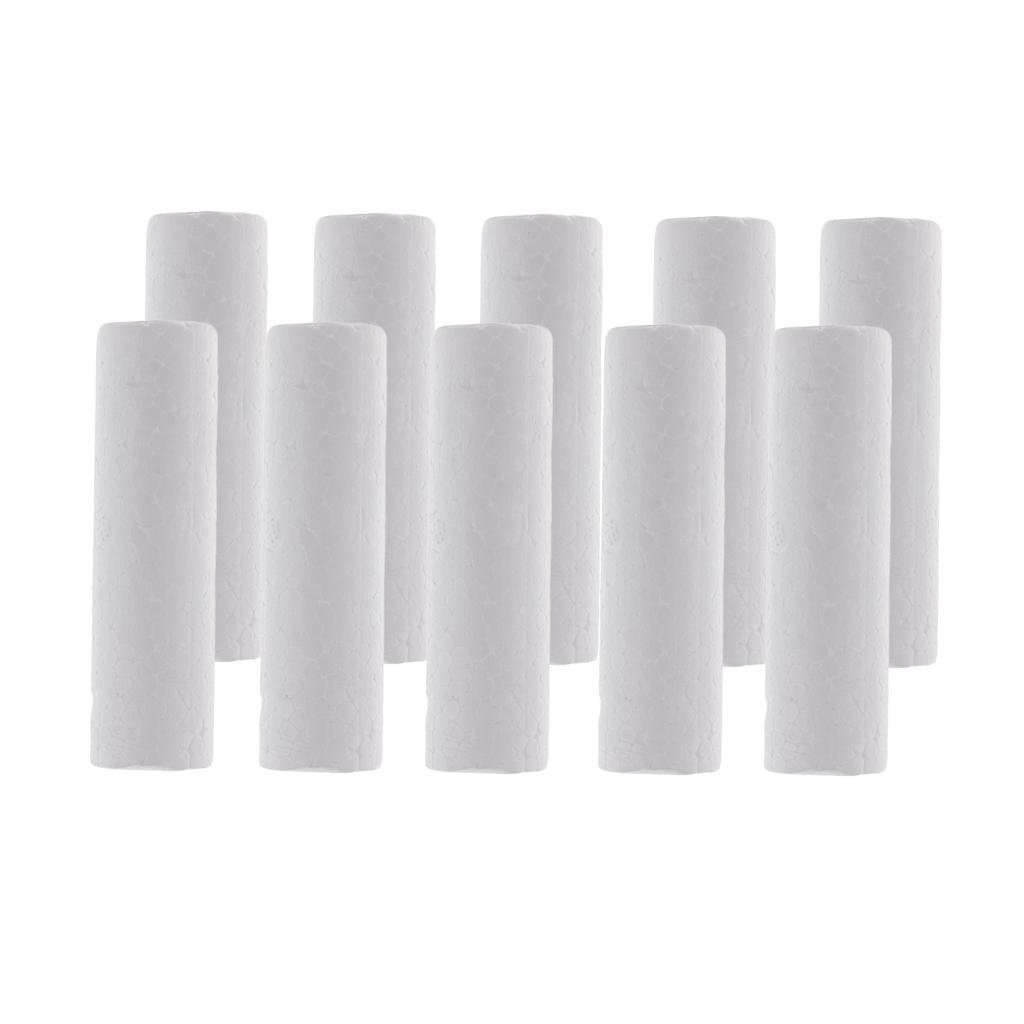 10 Pieces Blank White Cylinder Shape Styrofoam Foam Material for Kids Art Craft DIY Christmas Ornament Decoration