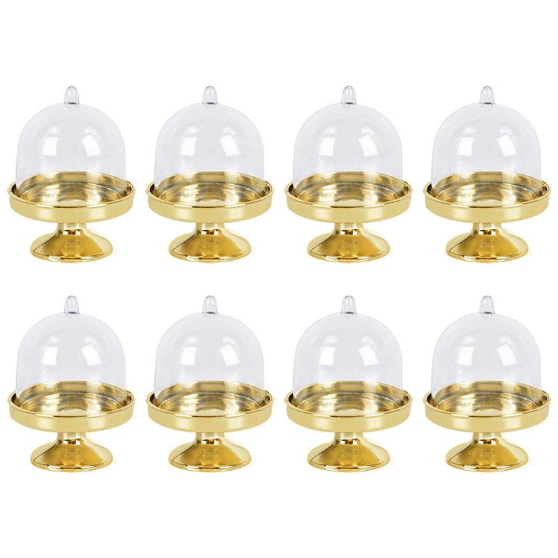 8/4 stücke Klar Mini Candy Dessert Halter Cupcake Display Stand Platte mit Deckel Hochzeit Geburtstag Party Decor Versorgung Baby Dusche Box