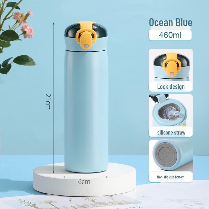 Portable Stainless Steel Insulated Straw Cup with Pop-up Lid