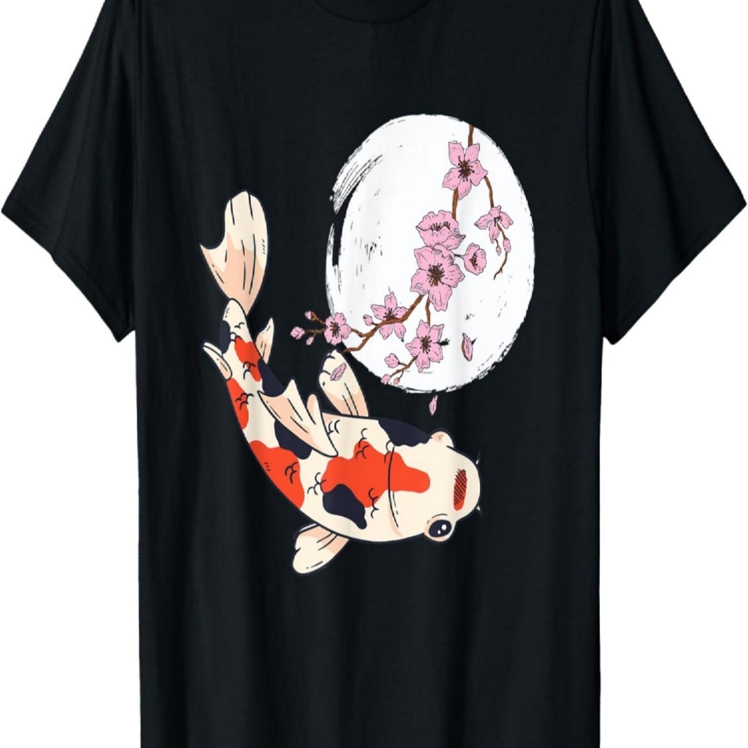 Koi Nishikigoi Flower Moon  Koi Carp Cherry Blossom T-Shirt S