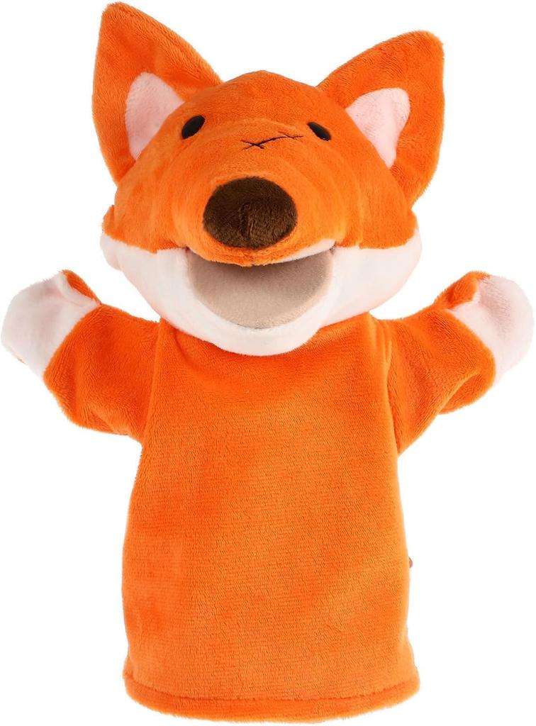 Hand Puppet with Moving Mouth, Plush Animal, Fox, Kids, Soft, for Theatre, Ventriloquism, Gloves, Cute, Gift
