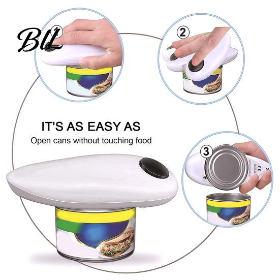Automatic Electric Can Opener Opener, One-Button Kitchen Tool for Cans Hands Free Gadget And Bottles, Compact Handy with Sharp Safe Cutter Food