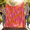 Colorful Abstract Brushstroke Throw Blanket, Excellent Home Decoration Gift for Friends Family Christmas Valentine's Day