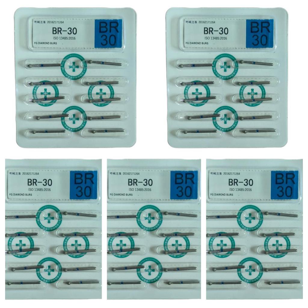 50pcs Dental High Speed Burs High Speed Handpiece Turbine Diamond Burs Diamond Polishing Tooth Preparation Dentist Material
