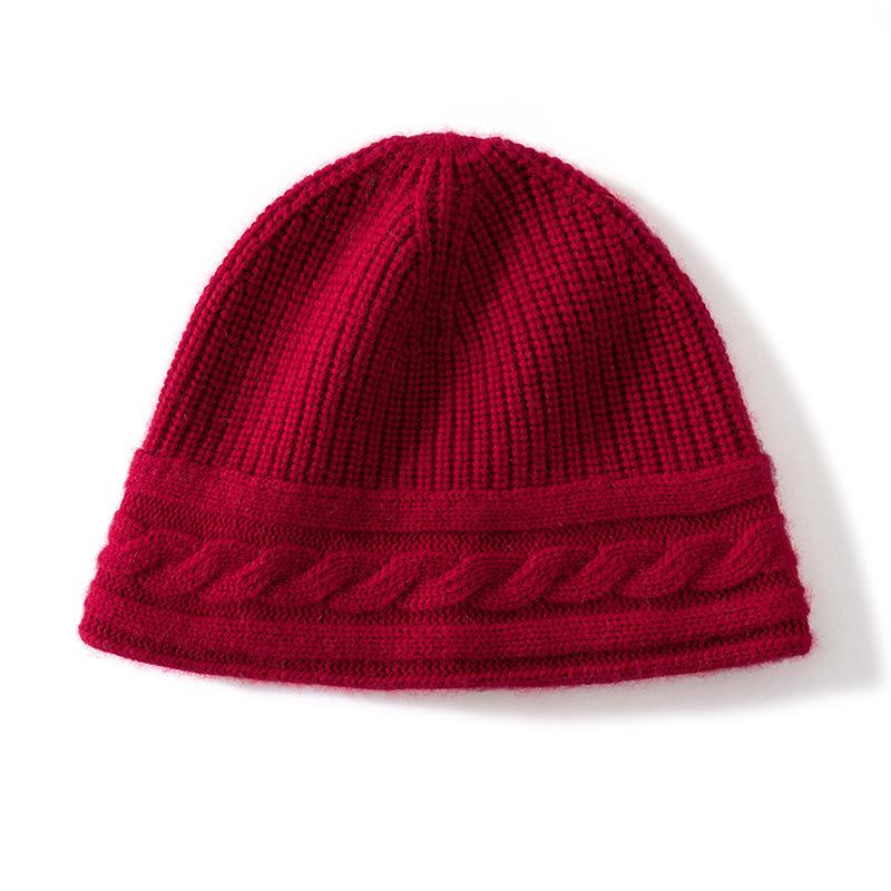 Direct Supply Autumn and Winter Cashmere Hat Simple Bucket Hat Thickened Twisted Dome Hat Pot Hat Warm Wool Hat