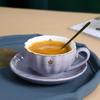 Light Luxury Coffee Cup Spoon Plate Set Gold Trim Afternoon Tea Set Tea Cups  For Home Office