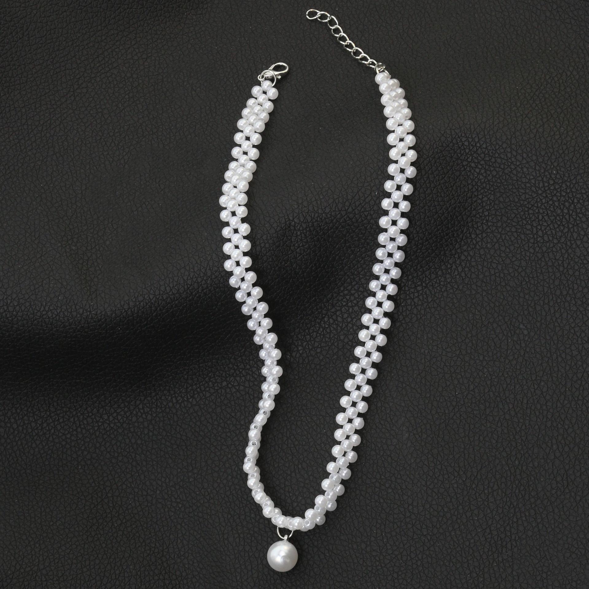 Elegant French Retro Pearl Choker Necklace - Versatile, Simple Design