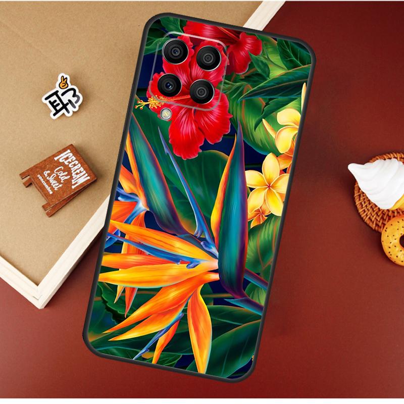 Tropical Paradise Hawaiian Flower Case For Samsung Galaxy M51 M31 M21 M11 M16 M36 M56 M53 M12 M32 M52 M15 M35 M55 M14 M34 M54