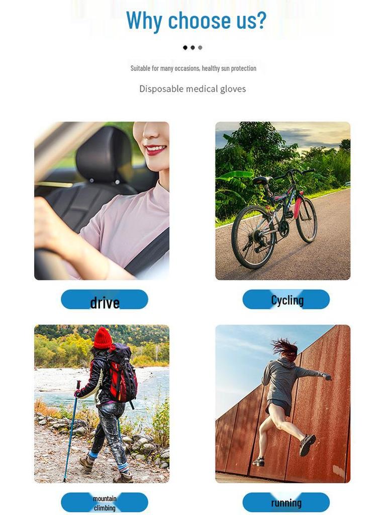 Women's 7020 Fingerless Non-Slip Touchscreen Sun Protection Cycling & Driving Gloves