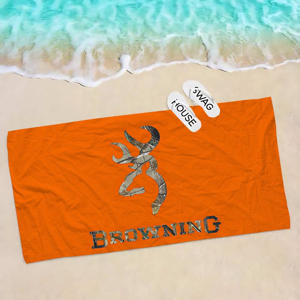 B-Brownings Logo Anime Beach Swimming Towel Soft Absorbent Washcloth Children's Gifts for Kids Travel Camping Gym