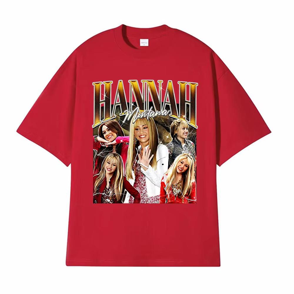 Summer Hannah Montana Vintage Pop Graphic Tshirts Unisex Womens Clothing Fashion Aesthetic T Shirt Oneck Tshirt Streetwear