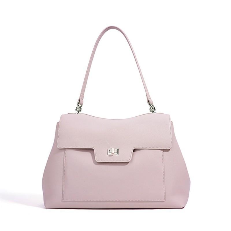 Simple Commuting Fashion Large Capacity Women's Bag Two-layer Cowhide Solid Color Shoulder Genuine Leather Armpit Crossbody