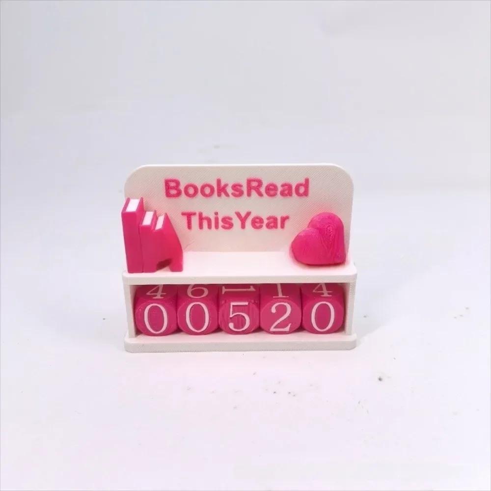 3D Printed 3D Book Read Counter Manual Counter Book Lover Sign Book Tracker Books Read This Year Sign Creative