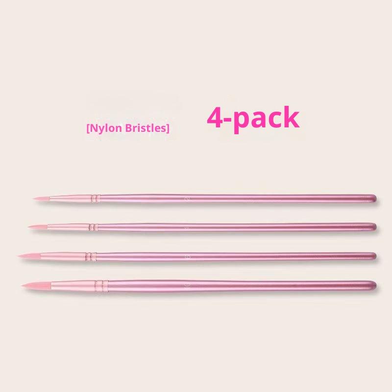 Nylon Bristle Wooden Handle Pointed And Flat Watercolor Paintbrush Set For Art, Acrylic, Gouache, And Oil Painting
