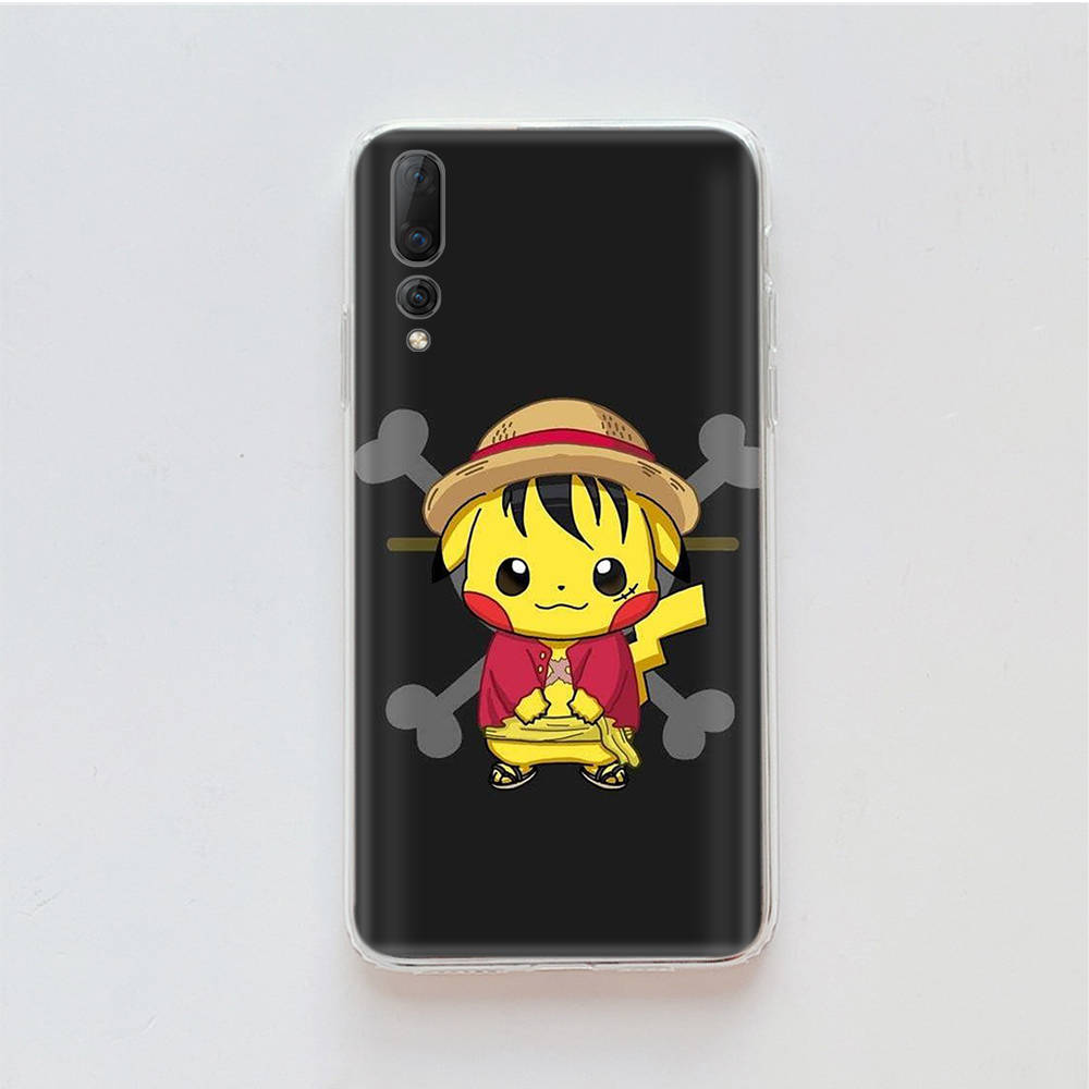 Transparent Case for Samsung A04 A14 A23 M33 M53 Realme 10 9 C35 C55 VIVO X80 Infinix Hot 30 Note 11 Tecno Spark 8P Pro P-33 Pokemons Pikachu