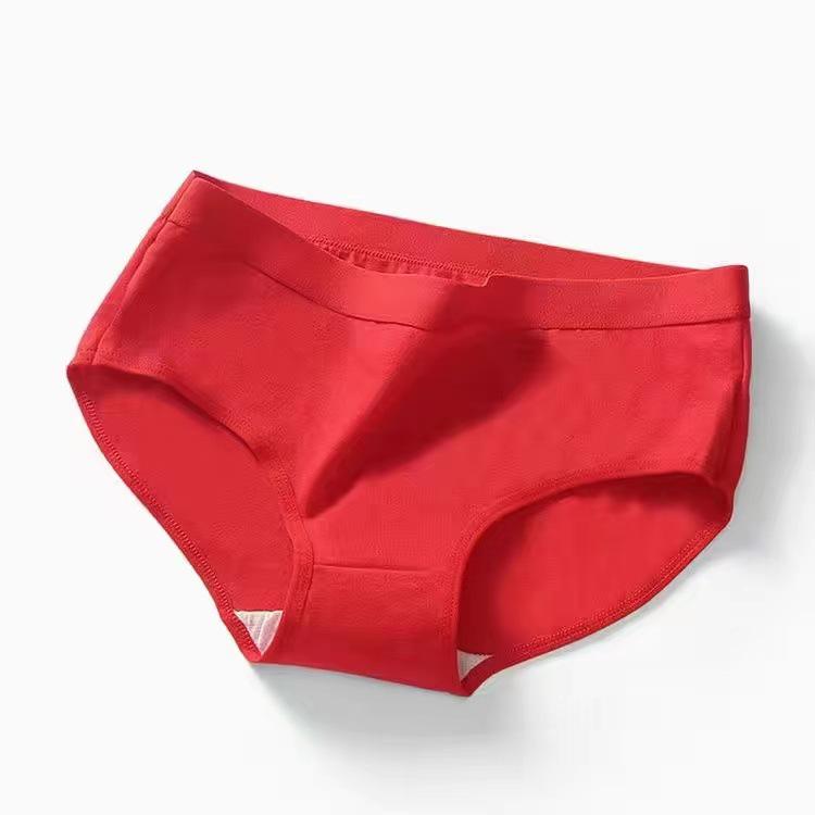 

Женские бесшовные хлопковые трусики средней посадки в японском стиле - Дышащие и удобные M (65-90 lbs) красный