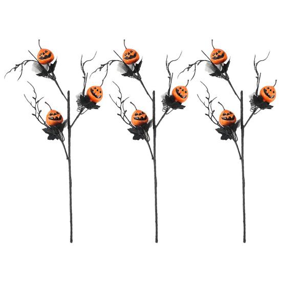 1/2/3Pcs Halloween Pumpkin Branch Spooky Black Artificial Tree Branch Home Office Holiday