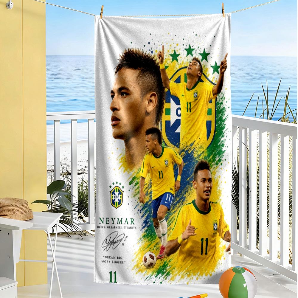 Asciugamano da Spiaggia Giocatore di Calcio Brasiliano Alta Assorbenza & Asciugatura Rapida Confortevole Leggero Perfetto per Viaggiare Yoga Campeggio e Nuoto