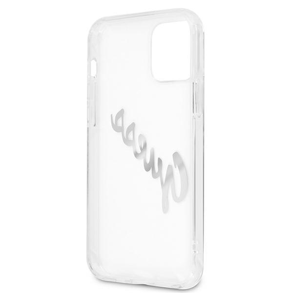 Guess Guhcp12Lktrsvsi Iphone 12 Pro Max 6,7 Transparent Hardcase Vintage Script Silver