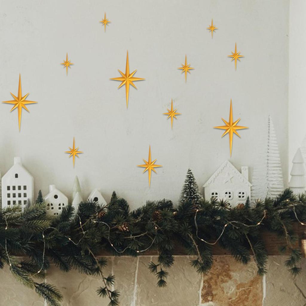 Christmas Star Ornaments Holiday Pendant For Wall 6 Pieces Hangable Decorative Wall Art For Holiday Home Decorators Living Room