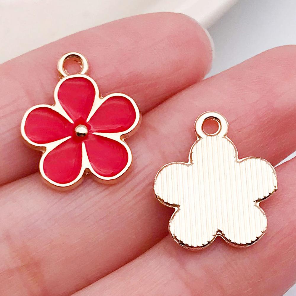 Red And Love Heart Peach Jewellery Accessories Diy Bracelet Keychain Necklace Pendant Alloy Oil Drop
