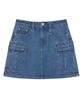 COVERNAT WOMAN Cargo Denim Mini Skirt Blue