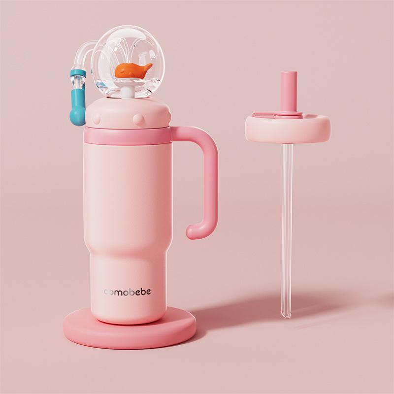 Китовая чашка-спрей, детская соломенная чашка для малышей, детский сад, дом, для питья непосредственно, детская чашка для питья, забавная чашка для питья 710ML