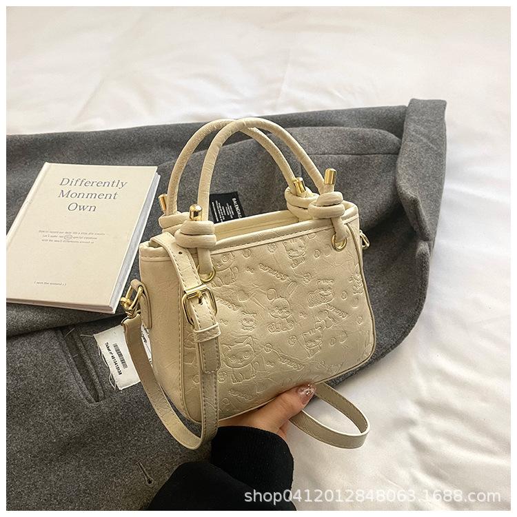 

Wind high-end new textured portable bucket bag Korean version fashion shoulder bag versatile niche messenger women s bag белый