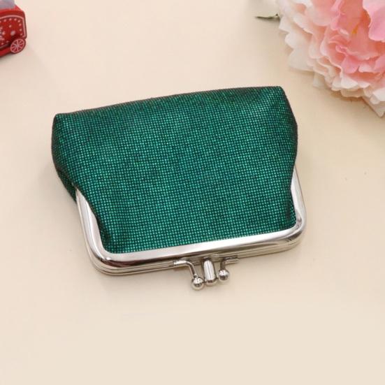 Vintage Glitter Mini Coin Purse, Portable Kiss Lock Closure Change Pouch, Double-layer Coin Wallet for Cards, Jewelry, Cash, Keys