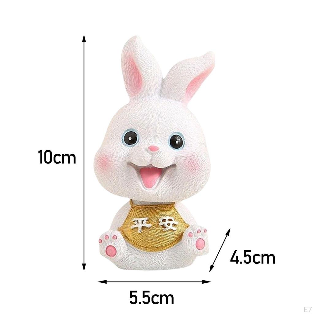 Statue Bunny Small Figurine for Office Cake Toppers Home Decor