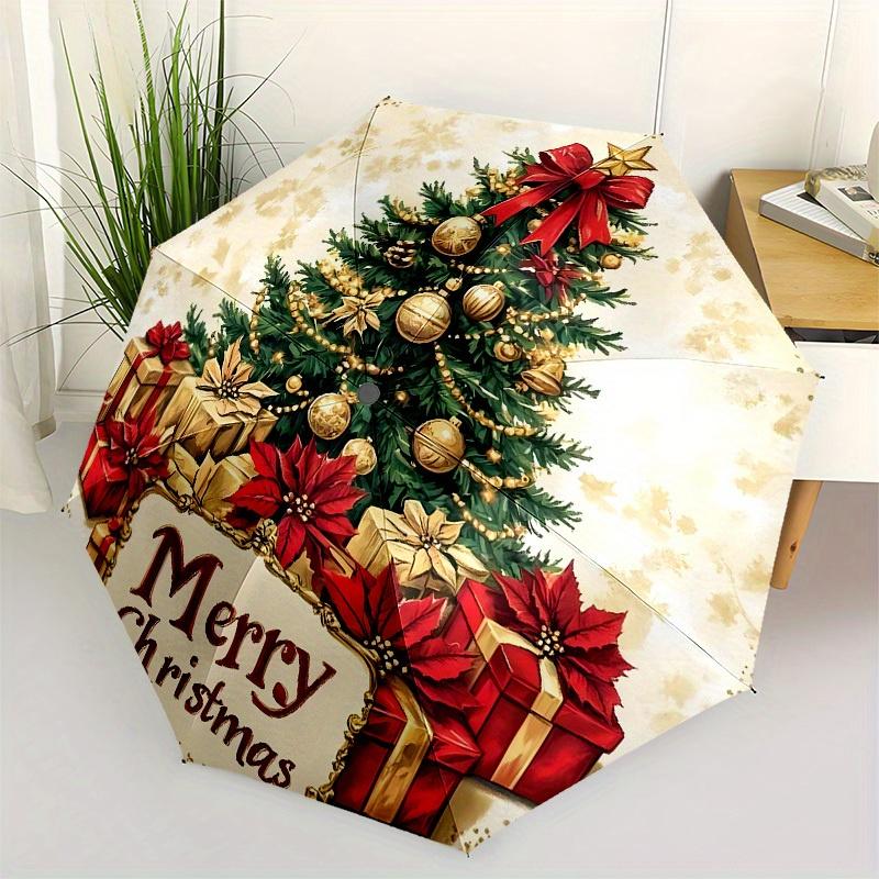 

1pc Christmas Decorations Umbrella with Plastic Handle,Suitable for All Seasons Home Travel Outdoor UmbrellaB1680
