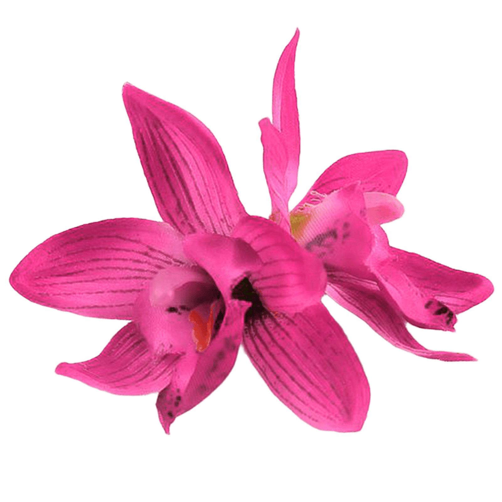 

Гавайская красочная заколка для волос Цветок Заколка для волос Двойная орхидея Заколки для волос Детские аксессуары для волос для женщин и девочек горячий розовый