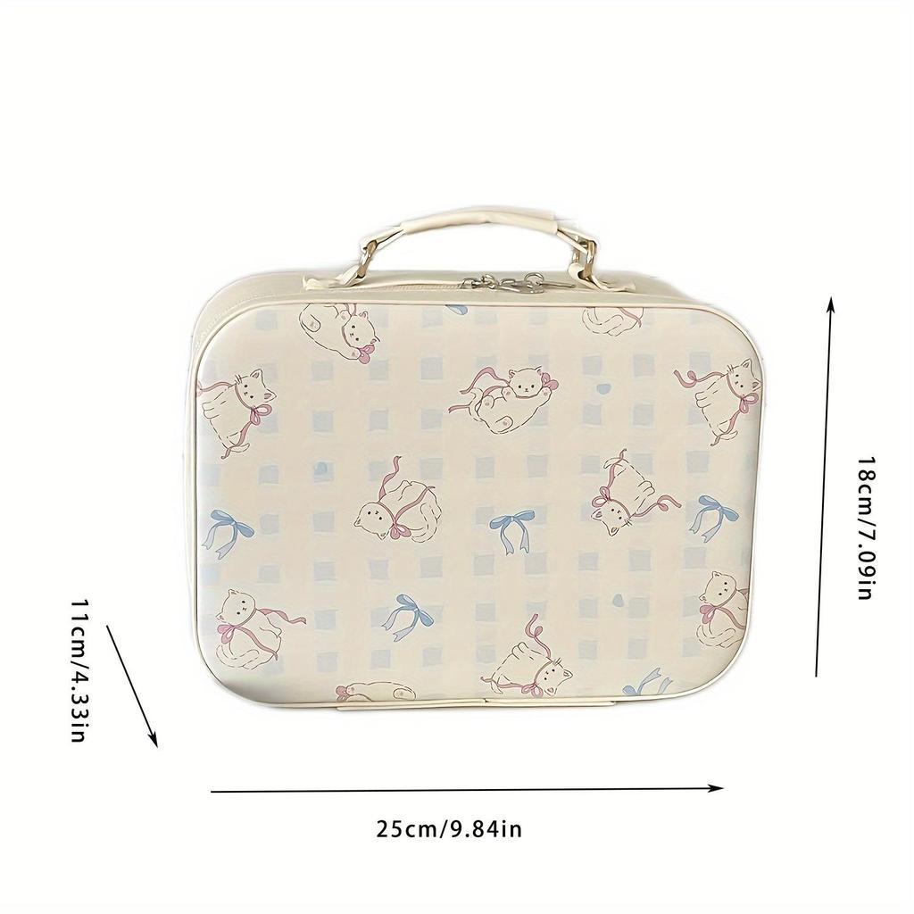 Original Angel Little Lamb Portable Makeup Case, Cute Ins Style, Large Capacity Beauty Box for Travel